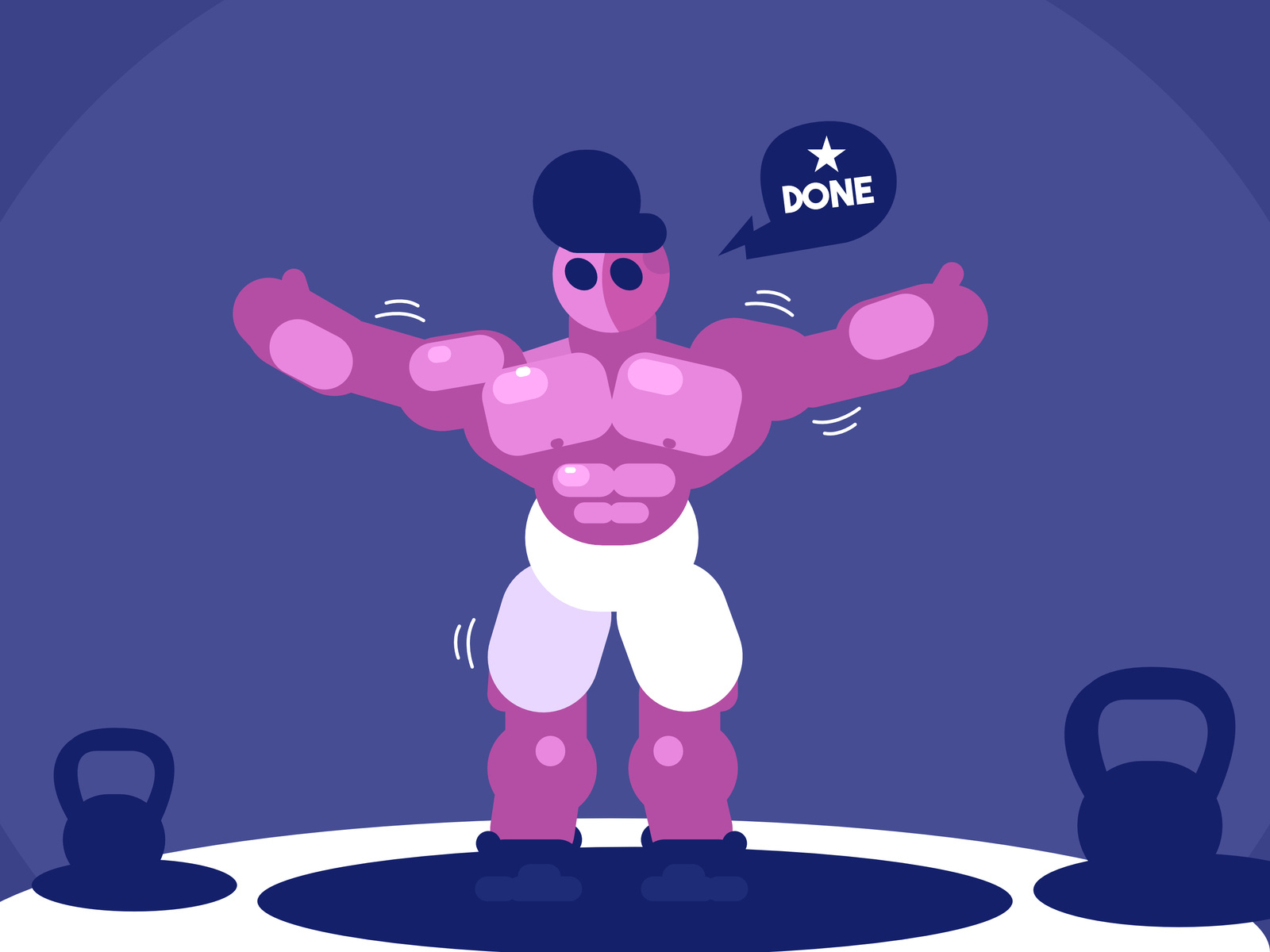 body builder illustration by Oliver rymer on Dribbble