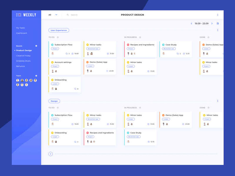 Task Manager animation cards dashboard design desktop app kanban principle sketch stx next stxnext task task manager