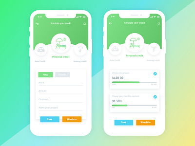 Credit Simulation 2d design adobe xd app bank app ios logo mobile app design money simulator sketch app ui ux web deisgn