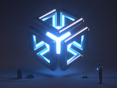 Sgi 3d abstract c4d cinema4d glow logo neon octane render scifi