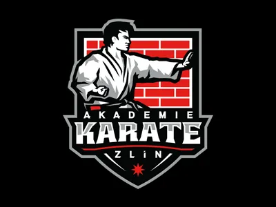AKZ academy brand czechia emblem identity karate logo martial arts moravia slavo kiss sports wall zlin