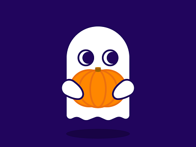 Ghost halloween illustration pumpkin sticker