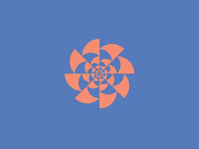 Your Guess is as Good as Mine blue brain teaser burst orange pattern peach pinwheel spin sun