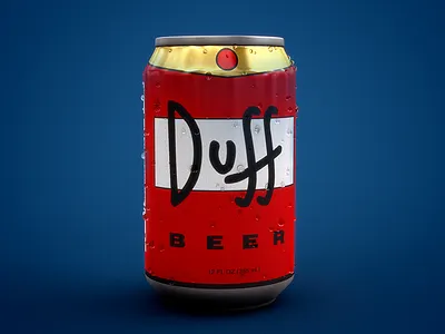 Beer Duff Simpsons 3d animation beer beer art beer blog cartoon duff homer illustration lowpoly simpsons toon
