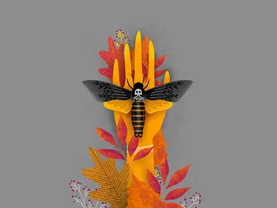 Autumn moth affinity art artist autumn design designer fall illustration illustrator moth nature print