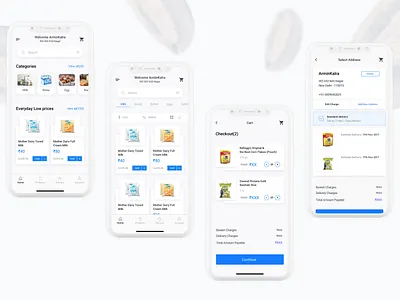 Grocery online e-Commerce app branding buy fruits buy online buy vegetables clean design flat grocery shop minimal online shopping typography ui ux