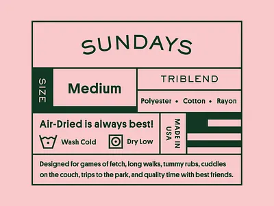 Sundays Clothing Tag apparel brand brand identity branding icon illustration line art packaging type typography vintage