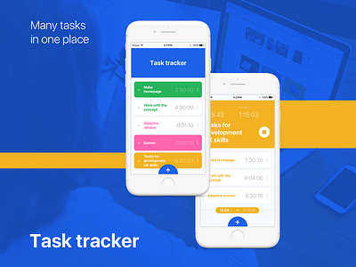 Task Tracker Shot 2 app cards colorfull concept design mobile task tracker timer ui ux web work flow