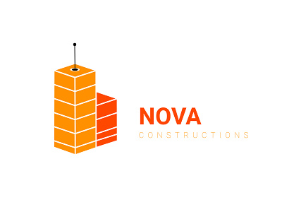 Nova Constructions 01 adobe illustration archetype architect architecture branding building construction constructions design flat logo making nova