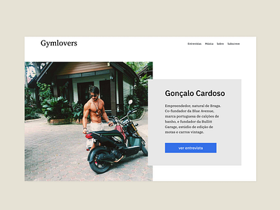 Gymlovers landing page blog fitness interviews magazine website