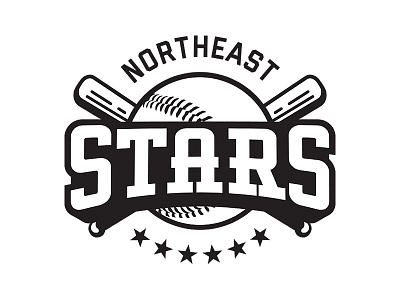 NorthEast Stars Logo baseball design logo sports brand