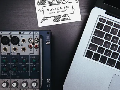 Sonica FM Branding branding business card logo music sonica fm