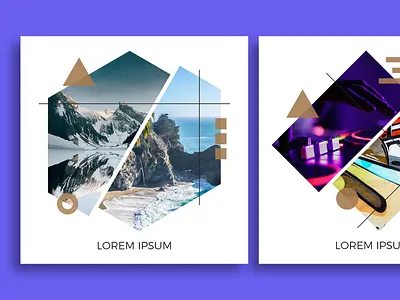 Conceptual Geometric Photo Masks banner bazaar design futuristic geometric instagram material minimal modern overlays photo mask photography social media social media design ui