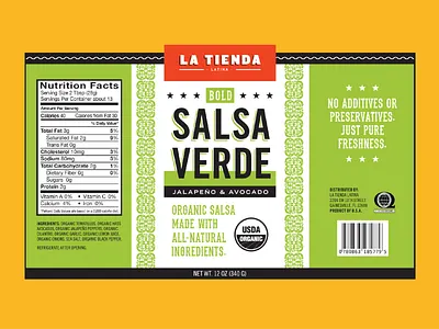 La Tienda Latina Salsa Label branding label design mexican food mexican restaurant package design packaging salsa salsa verde