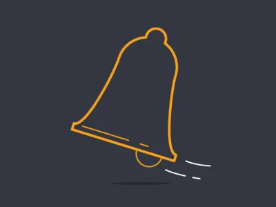 Bell bell line art motion noise ring