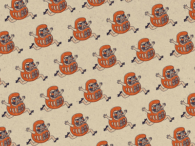 Daruma Pattern daruma illustraion mascot pattern