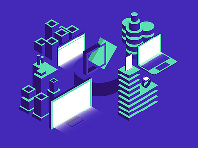 TakeShape Isometric cms illustration isometric