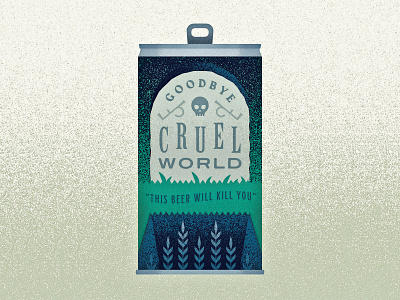11/31 - Cruel alcohol beer can grave illustration illustrator inktober inktober 2018 label skull tombstone vectober vector