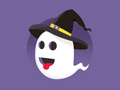 Silly Halloween Ghost halloween illustration silly spooky sticker mule vector witch hat