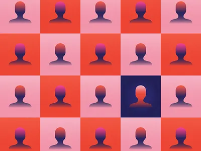 Singled Out blue editorial grain illustration illustrator orange pink hair technic texture