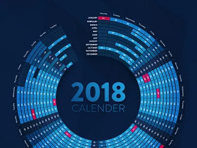 Holiday Calender 2018 branding icon illustration user interface design ux