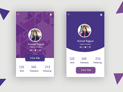 profile screen adobe xd ui design
