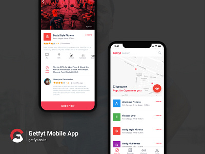 Getfyt - Fitness Center App app design design fitness fitness app gym gym app mobile app mobile app design ui ux visual design