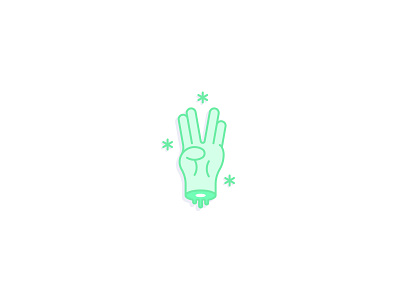 Playoff! Vulcan Salute Alien Stickers alien free geometric halloween hand lefty playoff sticker stickers vector vulcan