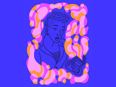 Volume blue book character face fashion illustration inktober inktober 2018 orange pink portrait purple reading volume woman yellow
