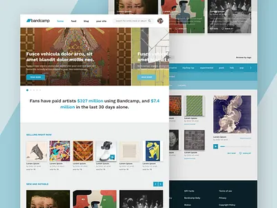 Bandcamp Homepage Redesign bancamp clean concept design desktop interface music ui ui design uidesign ux ux design web white