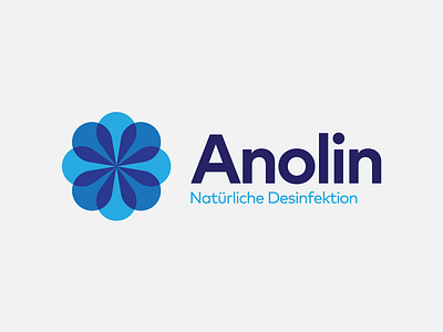 Anolin Logo blue floral flower health icon logo minimal natural overlay plant