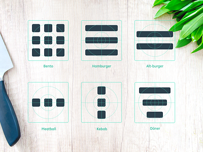 DailyUI - 043 - Food Or Drink Menu aviation bento dailyui doner hamburger icon kebab meatball menu ui