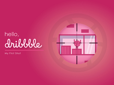 First shot 8x scope aim debut design digital dribbble stand first draft first shot hello hello dribbble illustration illustrator pubg pubg mode scope sundar kavin