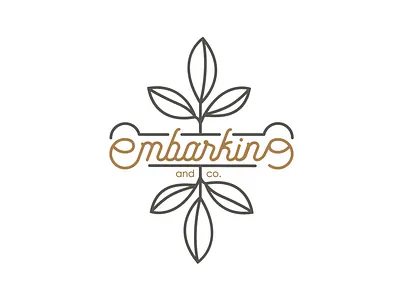 Embarking and co. bone dog logo logodesign nature plant