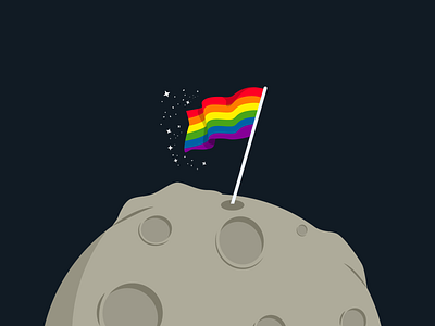 Inktober- Day 12- Flag 2d adobe adobe illustrator design flag flat graphic design illustration illustrator inktober inktober2018 love moon pride support vector