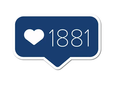 1881 Likes in blue drake university instagram likes sticker sticker mule stickermule
