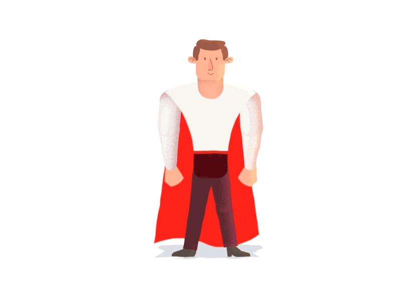 Superguy 2d animation adobe after effects animación animation animation after effects character design gif loop motion art person rigging superhero