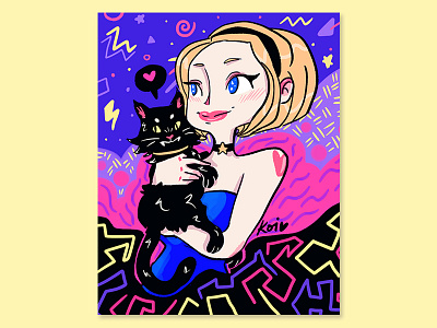 Sabrina 90s colors fan art illustration sabrina the teenage witch tv shows