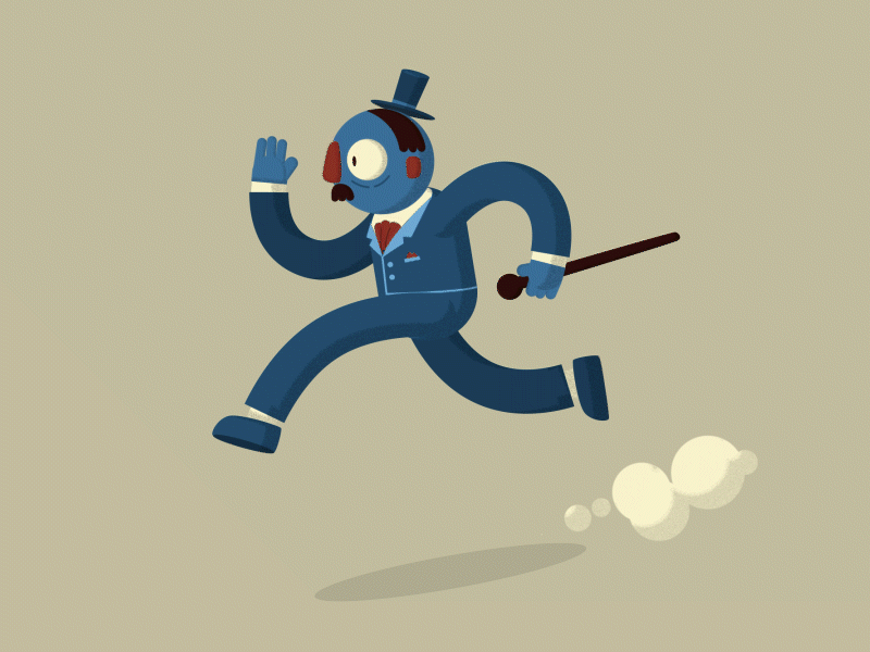 Running capitalist after effects animation character illustration motion graphics