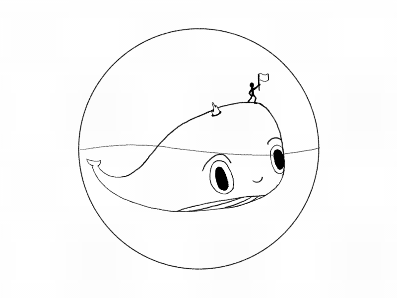 Anitober Day 12: Whale 2d animación animation anitober anitober 2018 art arte black and white cel animation character frame by frame hand illustration inktober inktober 2018 motion graphics tvpaint whale