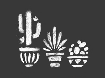 Carbón branding cactus carbón charcoal design illustration mexican mexico plants pots restaurant taqiza