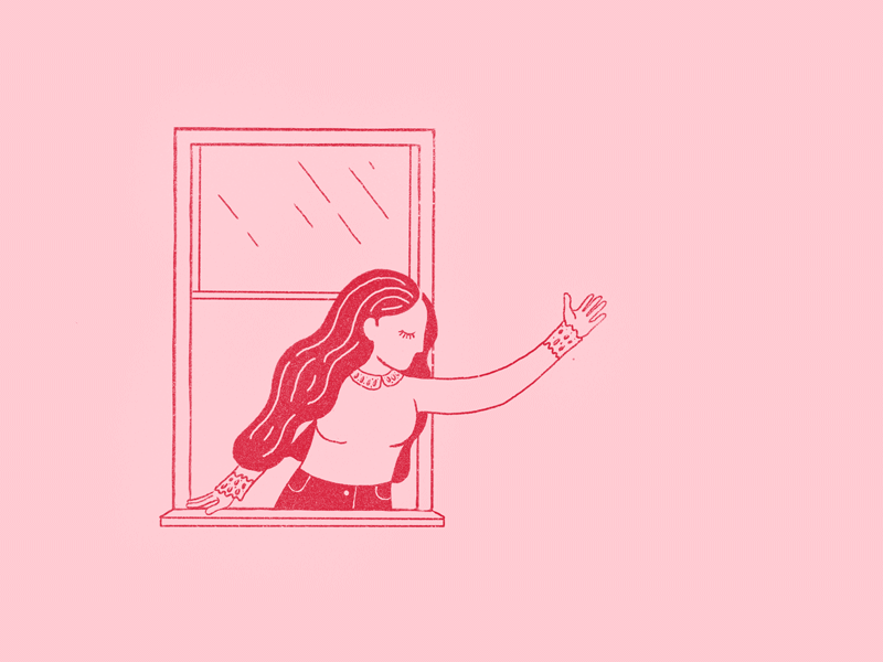 Wave animated animation branding design gif animated gif art illustration ipadpro pink woman woman illustration