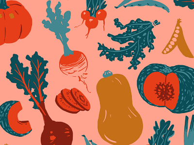 Autumn Harvest autumn boston botanical design food harvest illustration nature vegetables veggies