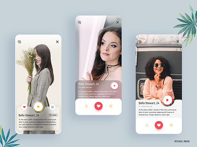 Dating Profile Variation app ui app ui design clean dating app dislike like minimal profile social ui ux video