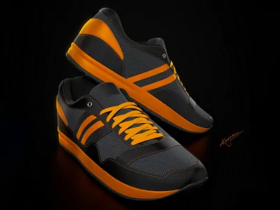 Sports shoe 3 point lighting shoe vray