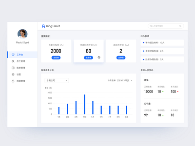 Dingtalent Dashboard Design dasboard design ui web