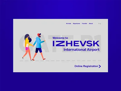 Izhevsk Airport | website concept airport brand branding design illustration minimal type ui ux vector web webdesign website