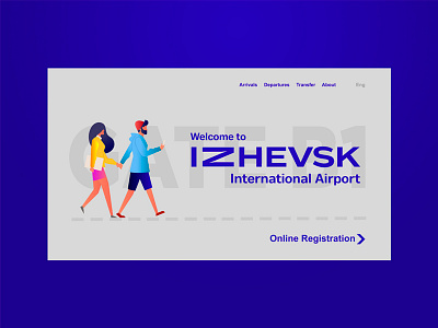 Izhevsk Airport | website concept airport brand branding design illustration minimal type ui ux vector web webdesign website