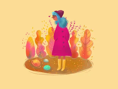 October autumn autumn leaves character fall illustration october winter