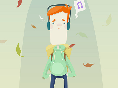 Fall Kid fall ginger headphones